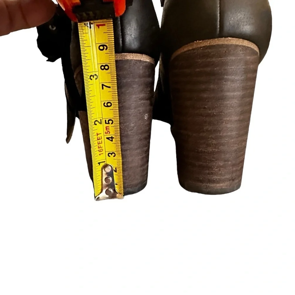 BP. Lance Black Leather Ankle Booties, Round Toe, Zip Closure, Block Heel sz 7.5 - Picture 14 of 14